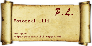 Potoczki Lili névjegykártya